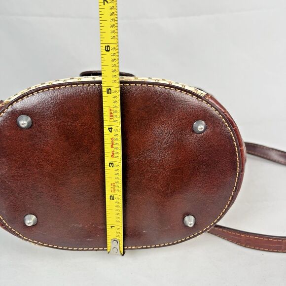 NWT MC Marc Chantal Shoulder Bag Brown Leather Trim Woven Straw Nickel Hardware - Picture 13 of 16